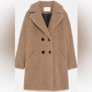 Zara double-breasted Teddy coat